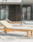 HiTeak Lance Teak Outdoor Sunlounger with Sunbrella Cushions