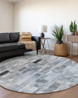LOOMLAN Rugs Laventhia Blue Washable Indoor-Outdoor Rug