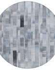 LOOMLAN Rugs Laventhia Blue Washable Indoor-Outdoor Rug