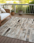 LOOMLAN Rugs Laventhia Brown Washable Indoor-Outdoor Rug