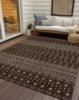 Addison Rugs Lazy Rivers Chocolate Washable Indoor-Outdoor Rug