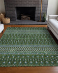 Addison Rugs Lazy Rivers Olive Washable Indoor-Outdoor Rug