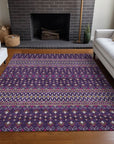Addison Rugs Lazy Rivers Purple Indoor-Outdoor Rug with Matching Throw