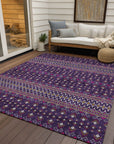 Addison Rugs Lazy Rivers Purple Washable Indoor-Outdoor Rug
