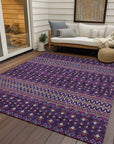 Addison Rugs Lazy Rivers Purple Washable Indoor-Outdoor Rug