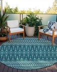 Addison Rugs Lazy Rivers Teal Washable Indoor-Outdoor Rug