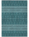 Addison Rugs Lazy Rivers Teal Washable Indoor-Outdoor Rug
