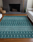 Addison Rugs Lazy Rivers Teal Washable Indoor-Outdoor Rug