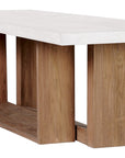 Lucca Teak and Concrete Counter Table - Ivory White Outdoor Accent Table