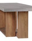 Lucca Teak and Concrete Counter Table - Slate Gray Outdoor Accent Table