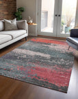 Maeanor Orange Washable Indoor-Outdoor Rug