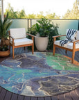 Maeon Blue Washable Indoor-Outdoor Rug