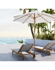 HiTeak Market 118-inch Diameter Teak Outdoor Umbrella White