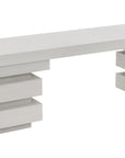 Meditation Rectangle Bench - White Outdoor Bench