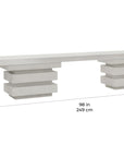 Meditation Rectangle Bench - White Outdoor Bench