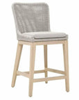 Mesh Outdoor Rope Counter Stool Wood-Outdoor Counter Stools-Essentials For Living-LOOMLAN