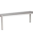 Metropolitan Double Bench Brushed Aluminum-Outdoor Benches-Zuo Modern-LOOMLAN