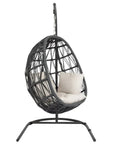 Milano Sunbrella Cozy Outdoor Hanging Chair-Outdoor Hanging Chairs-Sunset West-Echo Ash-LOOMLAN