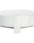 Mirella Coffee Table With White Marble-Outdoor Coffee Tables-SUNPAN-LOOMLAN