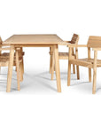 Modurn Rectangular Teak Outdoor Dining Table-Outdoor Dining Tables-HiTeak-LOOMLAN