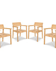 HiTeak Modurn Teak Outdoor Dining Stacking Armchair 4PC