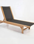 HiTeak Montauk Teak Outdoor Reclining Sunlounger Wheels