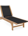 HiTeak Montauk Teak Outdoor Reclining Sunlounger Wheels