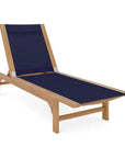 HiTeak Montauk Teak Outdoor Reclining Sunlounger Wheels