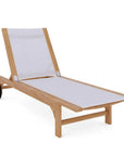 HiTeak Montauk Teak Outdoor Reclining Sunlounger Wheels