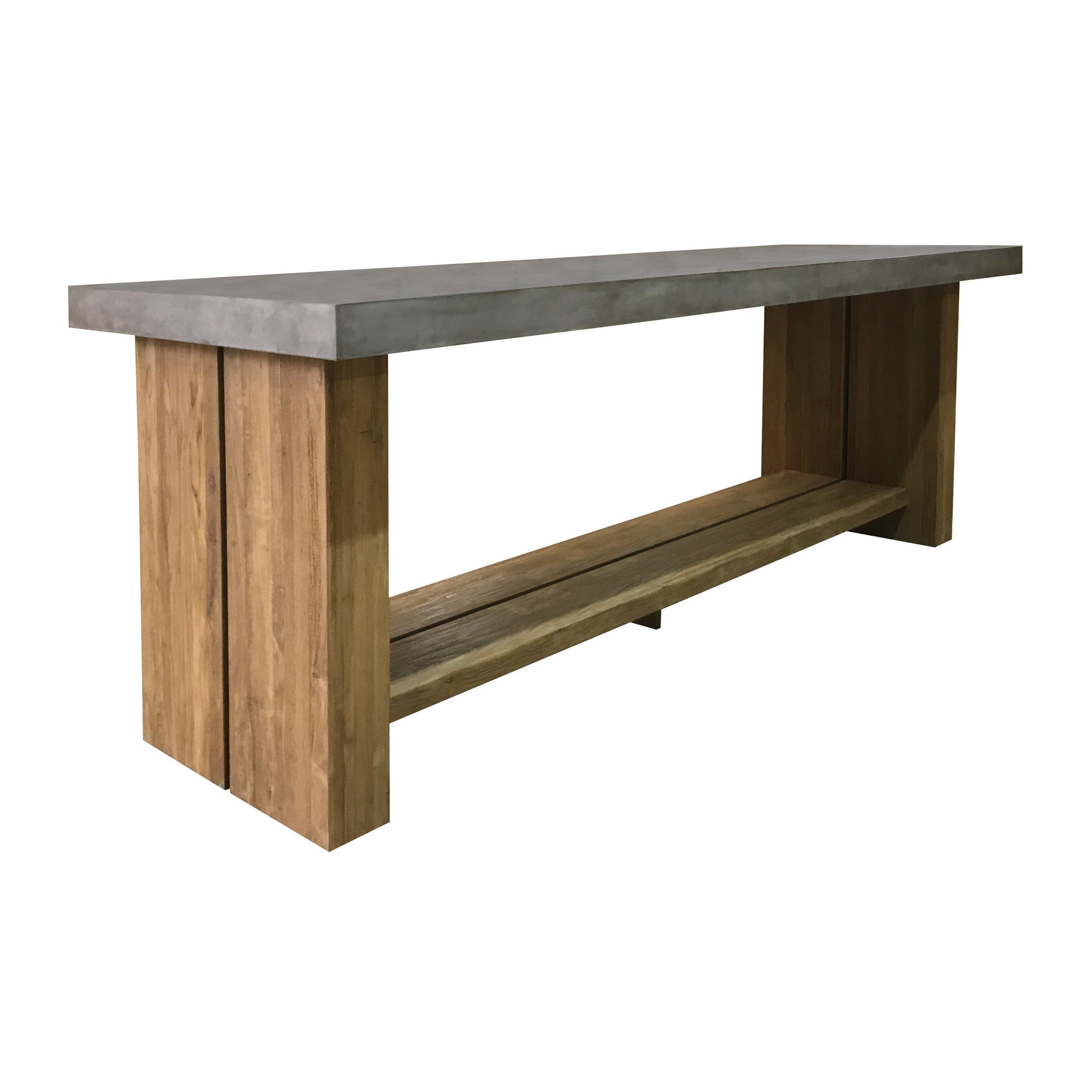 Mykonos Teak and Concrete Bar Table - Slate Grey Outdoor Bar Table