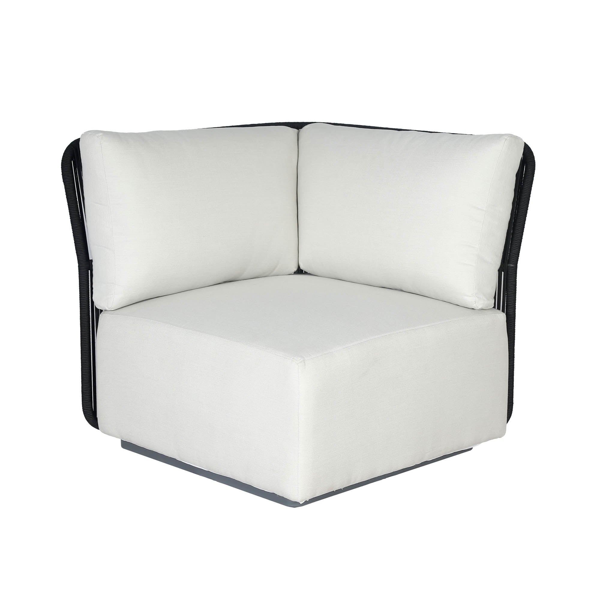 Naples White Fabric Outdoor Modular Corner