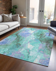 Addison Rugs Naelain Teal Washable Indoor-Outdoor Rug