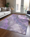 Addison Rugs Naelien Purple Washable Indoor-Outdoor Rug