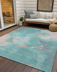 Addison Rugs Naelius Teal Washable Indoor-Outdoor Rug