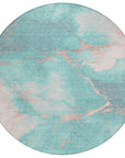Addison Rugs Naelius Teal Washable Indoor-Outdoor Rug