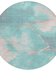Addison Rugs Naelius Teal Washable Indoor-Outdoor Rug