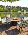Nature's Wood Round Firepit Table-Outdoor Fire Tables-Castelle-LOOMLAN