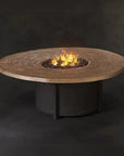 Nature's Wood Round Firepit Table-Outdoor Fire Tables-Castelle-LOOMLAN