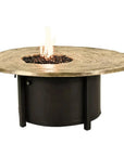 Nature's Wood Round Firepit Table-Outdoor Fire Tables-Castelle-LOOMLAN