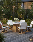 Nicoya Sling Swivel Rocking Dining Chair By Castelle-Outdoor Dining Chairs-Castelle-LOOMLAN