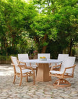 Nicoya Sling Swivel Rocking Dining Chair By Castelle-Outdoor Dining Chairs-Castelle-LOOMLAN