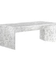 Nomad Concrete Outdoor Rectangular Coffee Table-Outdoor Coffee Tables-SUNPAN-Marble Look - White-LOOMLAN