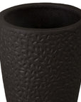Emissary Notch Matte Black Ceramic Outdoor Planter