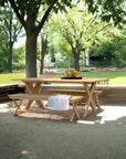 Oakville 3-Piece Rectangular Teak Outdoor Picnic Dining Set