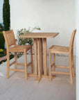 HiTeak Oasis Teak Outdoor Armless Barstool