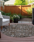 Addison Rugs Ocean Ripples Brown Washable Indoor-Outdoor Rug