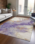 Addison Rugs Oelara Purple Washable Indoor-Outdoor Rug