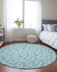 Addison Rugs Offset Stripes Aqua Washable Indoor-Outdoor Rug