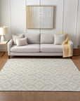 Addison Rugs Offset Stripes Beige Washable Indoor-Outdoor Rug