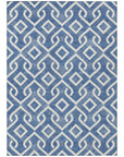 Addison Rugs Offset Stripes Blue Washable Indoor-Outdoor Rug